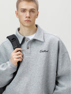 Oversized Embroidered Polo Sweater