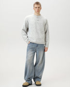 Heritage Wool Blend Oversized Polo Sweater – Classic