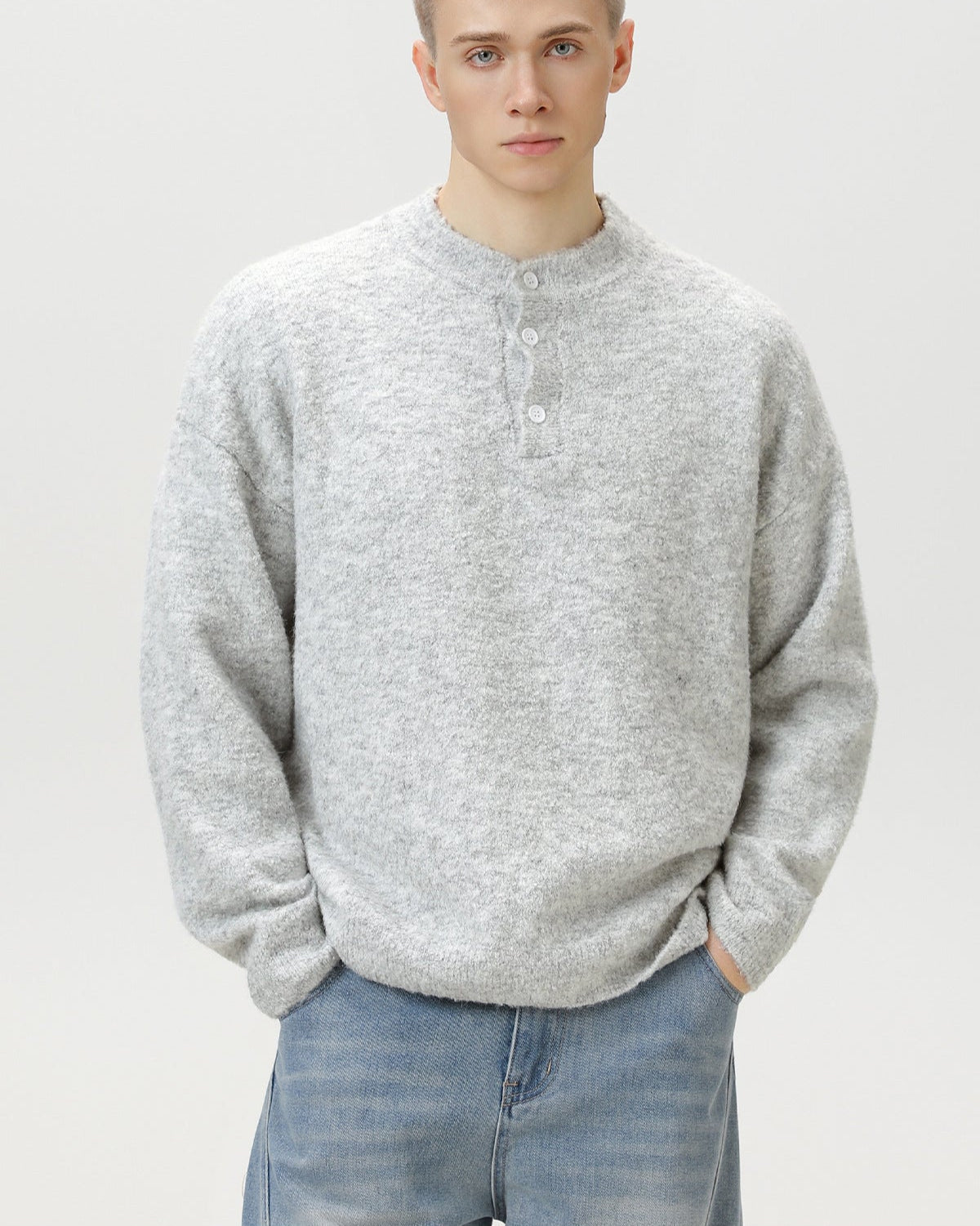 Heritage Wool Blend Oversized Polo Sweater – Classic