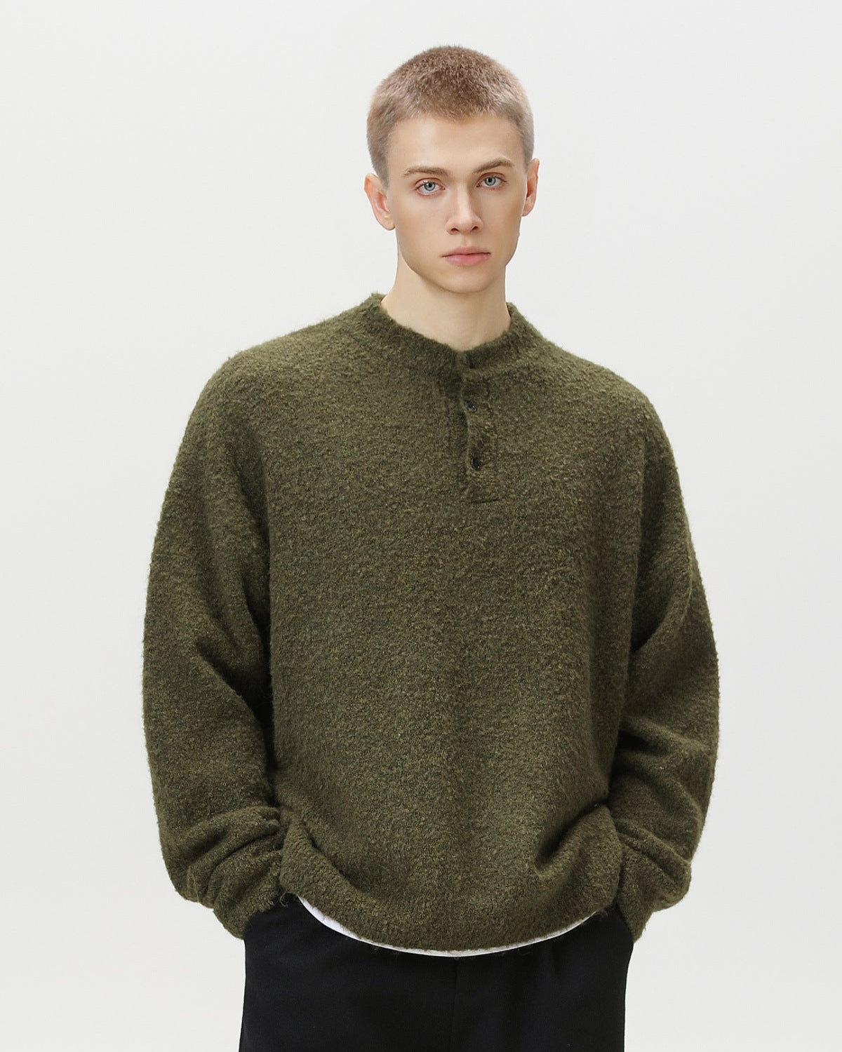 Heritage Wool Blend Oversized Polo Sweater – Classic