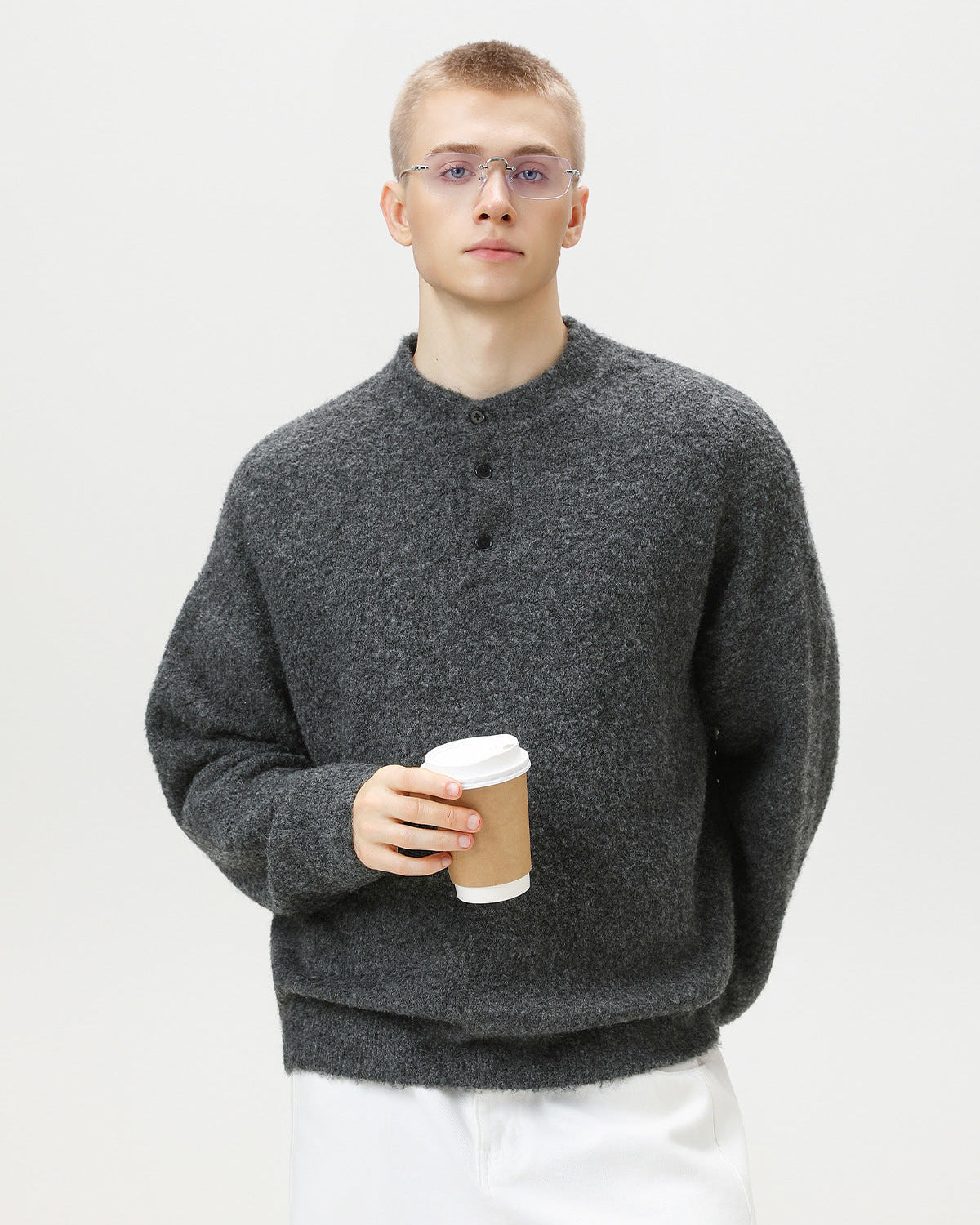 Heritage Wool Blend Oversized Polo Sweater – Classic