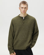 Heritage Wool Blend Oversized Polo Sweater – Classic