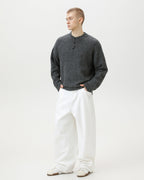 Heritage Wool Blend Oversized Polo Sweater – Classic