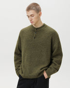 Heritage Wool Blend Oversized Polo Sweater – Classic
