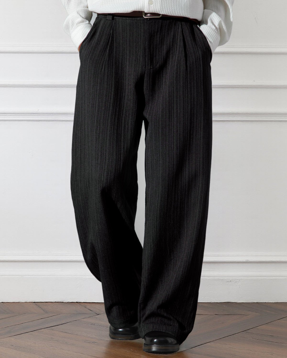 Etro Draped Striped Trousers for Men – Loose Pleated Fit