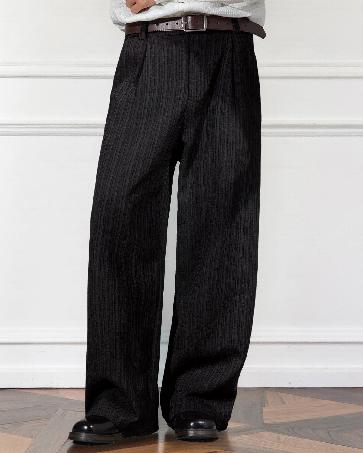 Etro Draped Striped Trousers for Men – Loose Pleated Fit