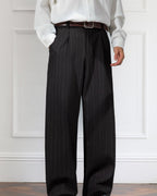 Etro Draped Striped Trousers for Men – Loose Pleated Fit