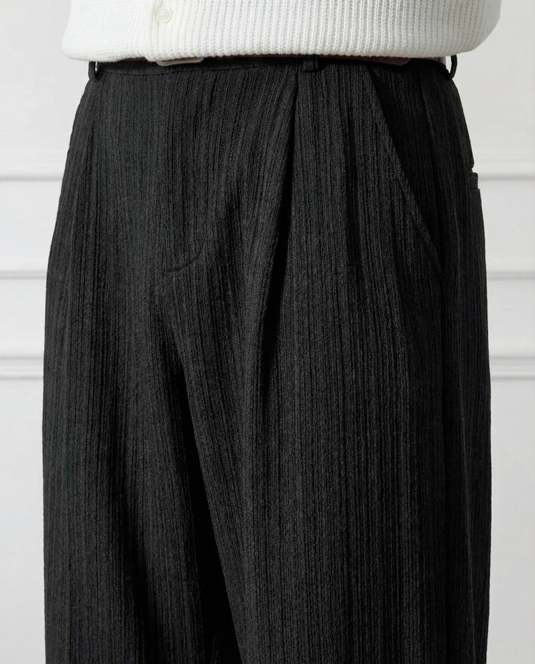 Etro Draped Striped Trousers for Men – Loose Pleated Fit