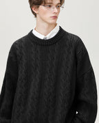 Men’s Cable Knit Sweater – Classic Warm Jumper