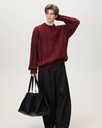 Men’s Cable Knit Sweater – Classic Warm Jumper