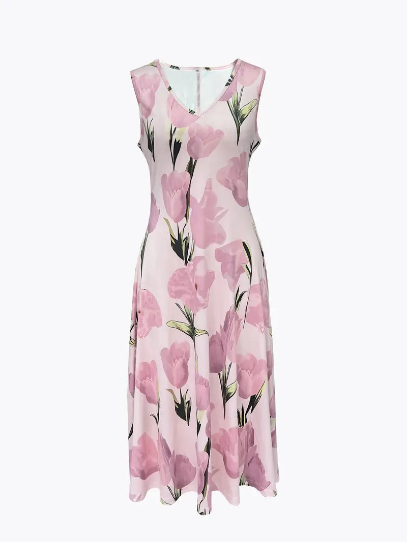 Women’s Floral Matching Maxi Set Dress