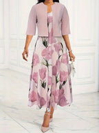 Women’s Floral Matching Maxi Set Dress