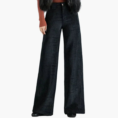 Amelia | Women's Corduroy Flared Trousers – Elegant Wide Leg Workwear